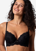 Biustonosz push-up z koronkowymi miskami DB-9222 Agio czarny