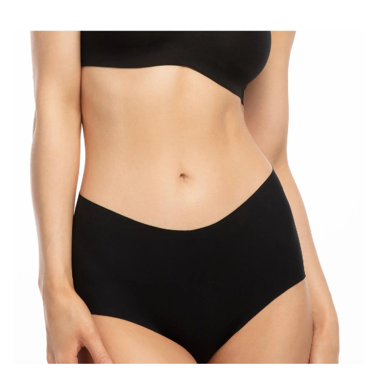Bezszwowe figi Infinity boyshorts maxi Julimex czarne, wysoki stan