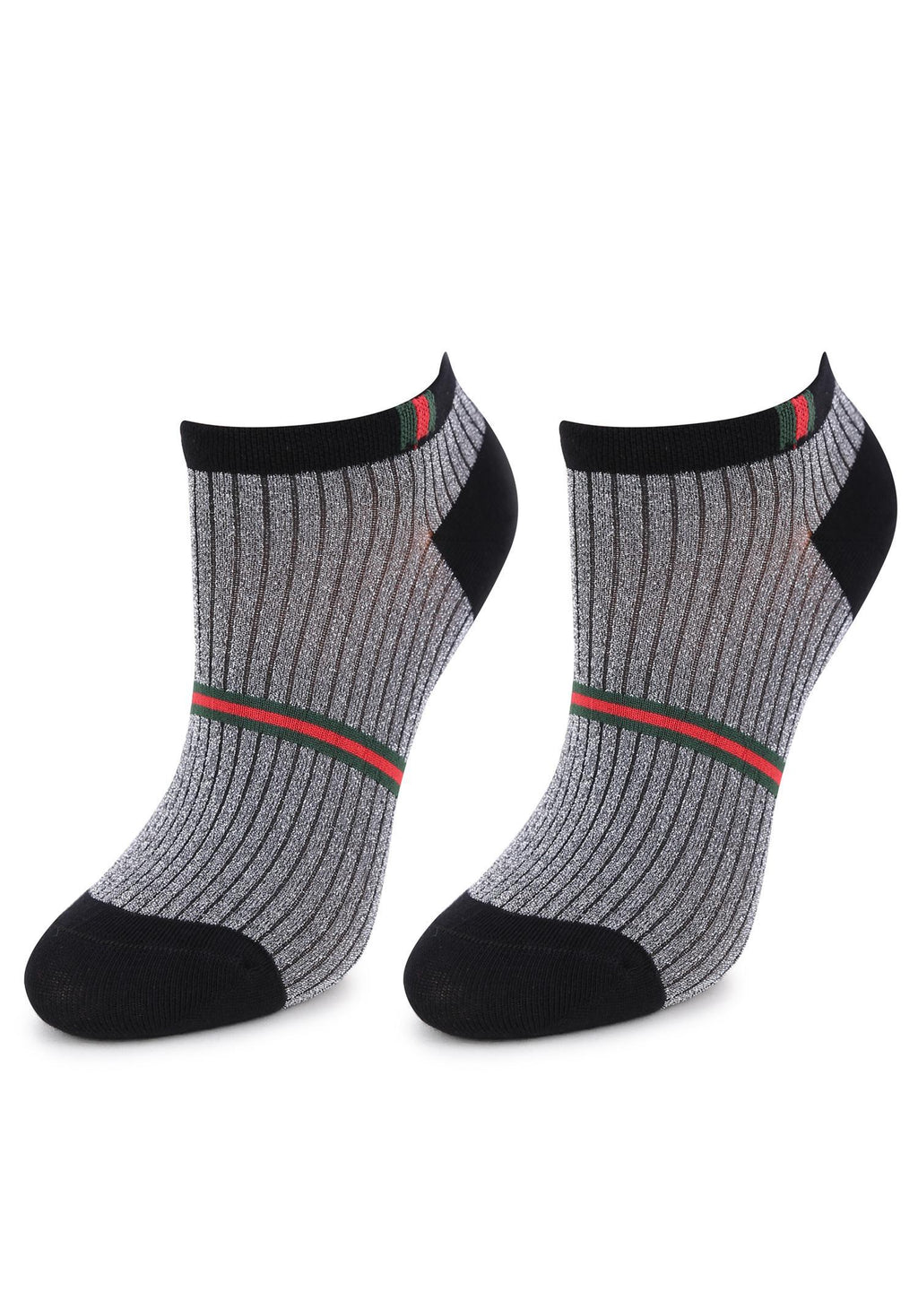 Niskie skarpetki damskie błyszczące Footies P25 Silver Marilyn