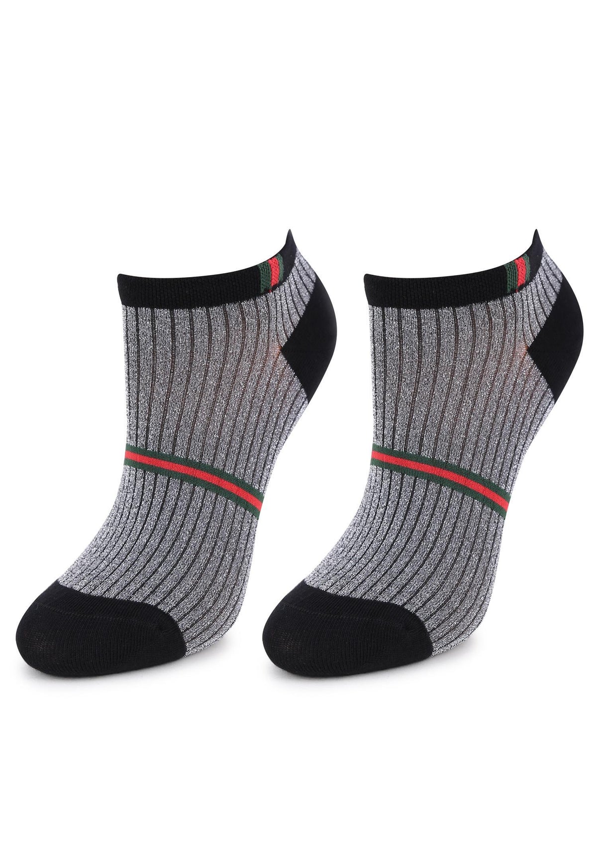 Niskie skarpetki damskie błyszczące Footies P25 Silver Marilyn