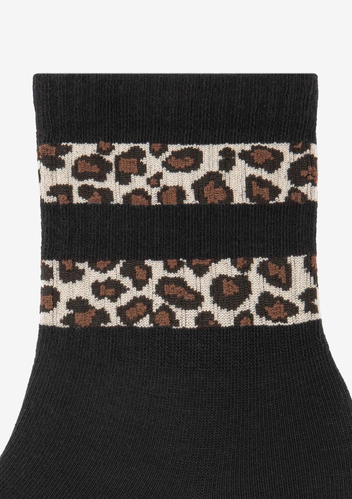 Skarpetki damskie Marilyn Panther Stripe z wzorem panterki, bawełniane, czarne