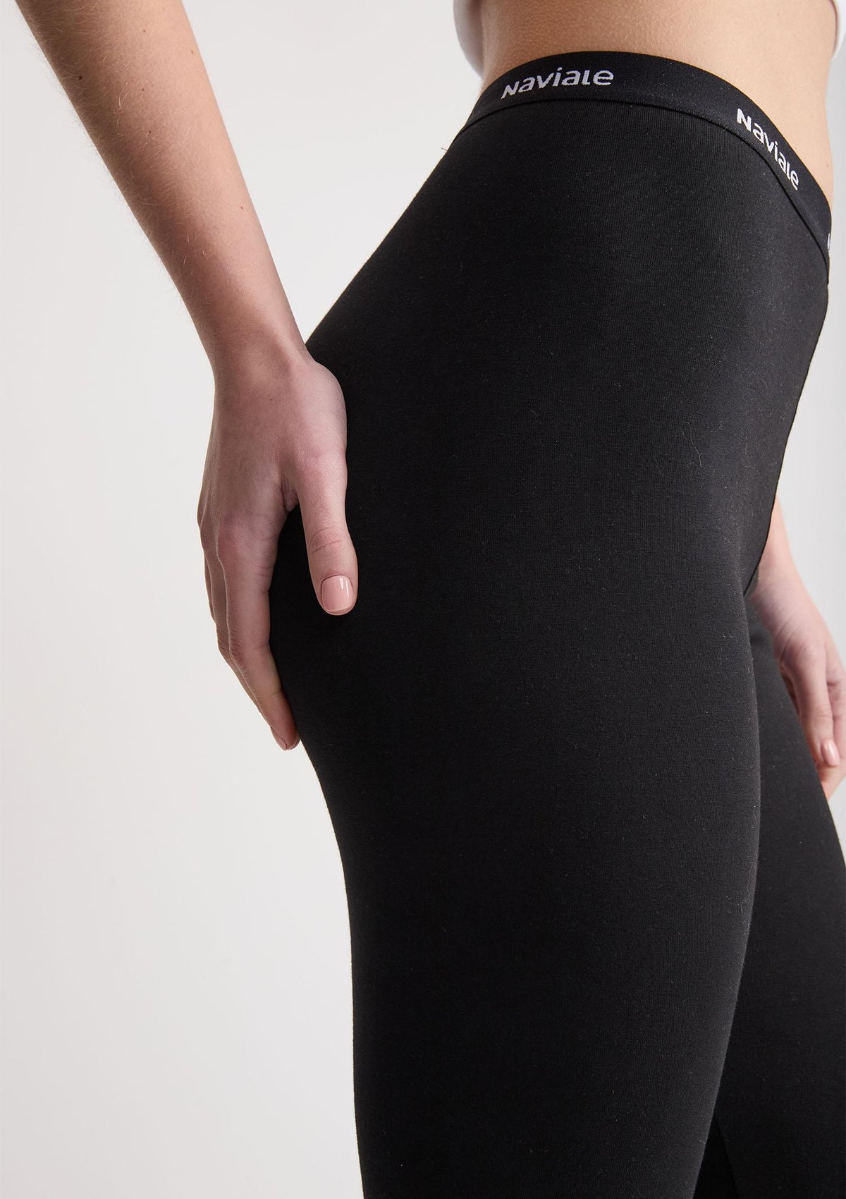 Legginsy damskie Naviale York 440 bawełniane z wysokim stanem, dopasowane