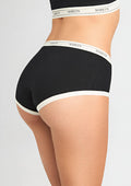 Figi damskie Marilyn Panty Cotton Karen z bawełny organicznej, o pełnym tyle, czarne