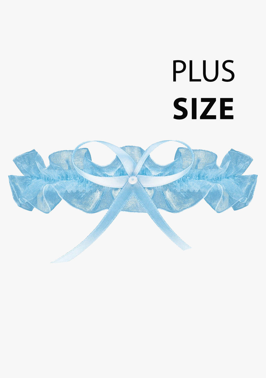 Podwiązka ślubna plus size Odessa PW-02 Julimex, niebieska z tiulu