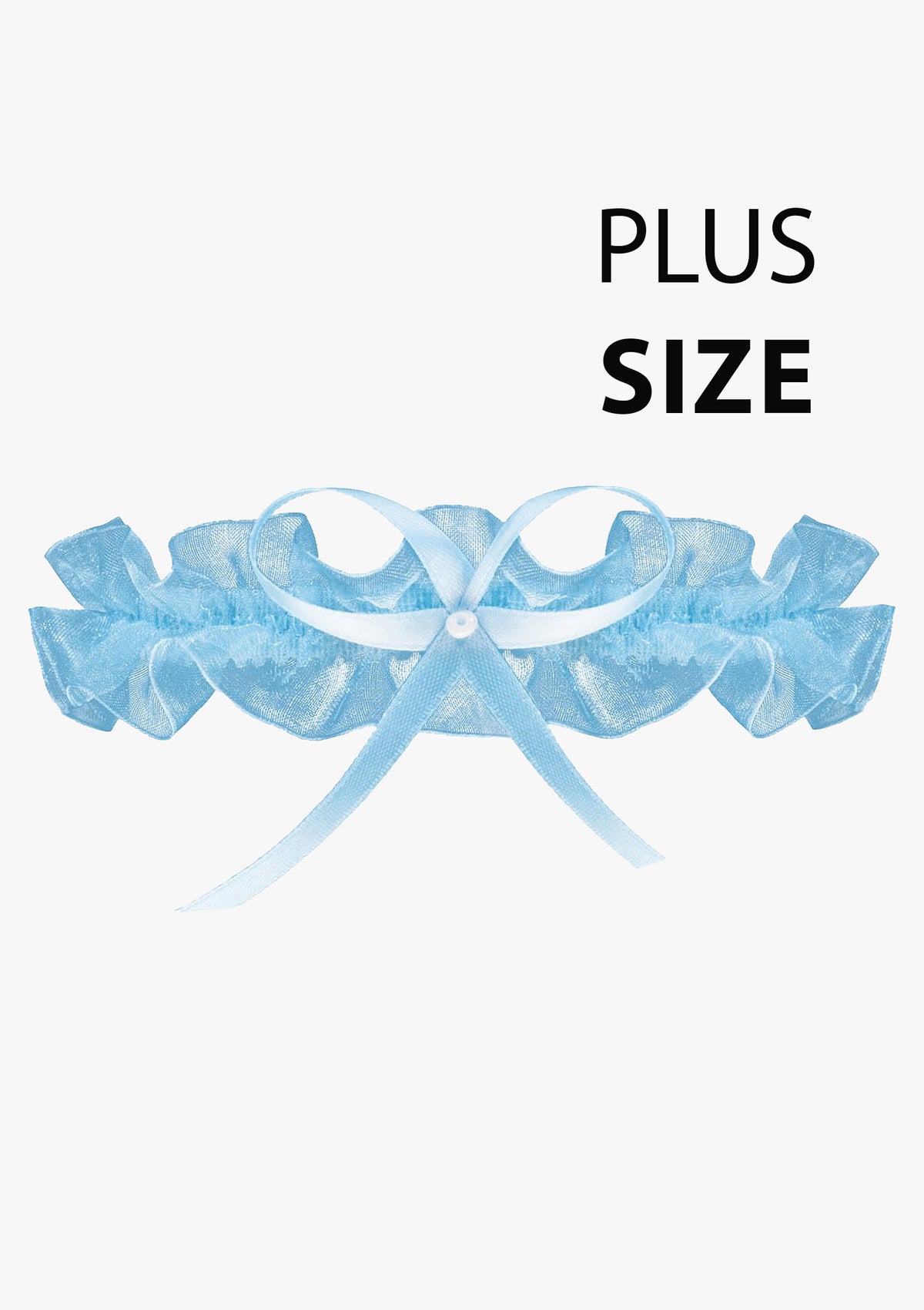 Podwiązka ślubna plus size Odessa PW-02 Julimex, niebieska z tiulu