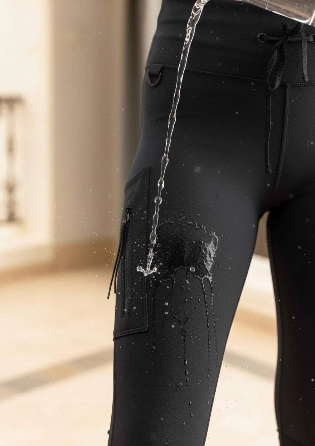 Legginsy nieprzemakalne Legs Water Resistance, odporne na uszkodzenia, z kieszeniami