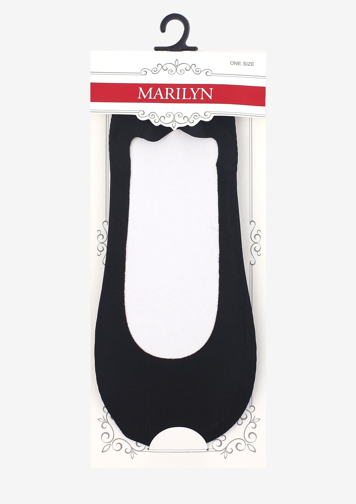 Prążkowane stopki damskie Marilyn Z30 z silikonem na pięcie, czarne