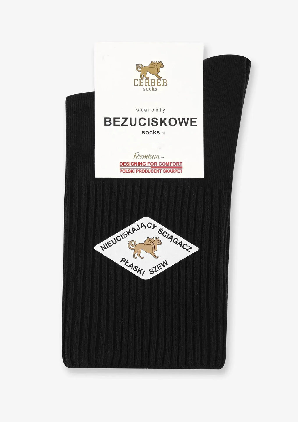 10 par skarpetek Cerber 1098 czarny 39/42, bezuciskowe, krótkie