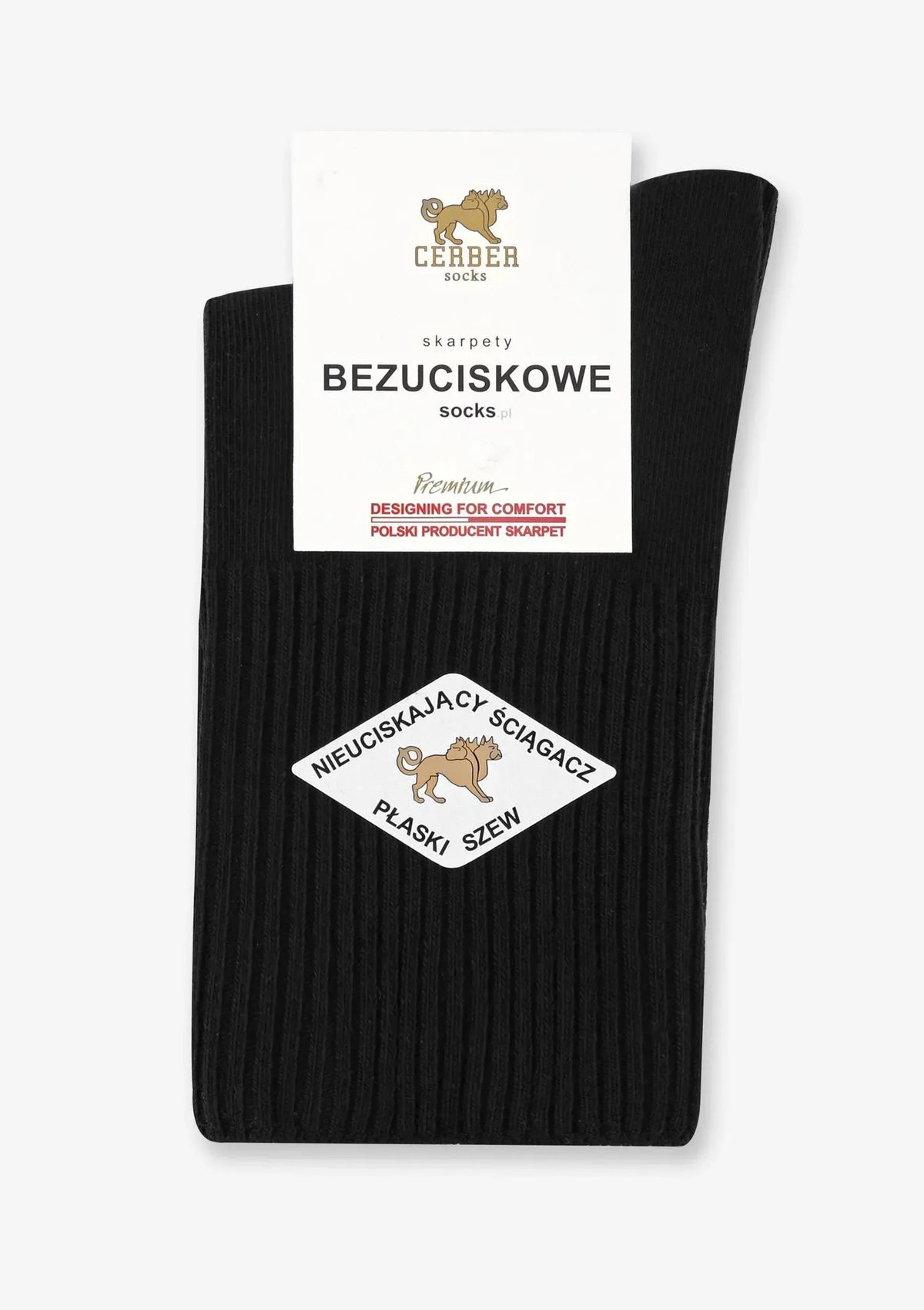 10 par skarpetek Cerber 1098 czarny 39/42, bezuciskowe, krótkie