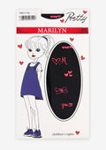 Kryjące rajstopy dziecięce z grafiką Pretty X61 Marilyn, 40 den, czarne