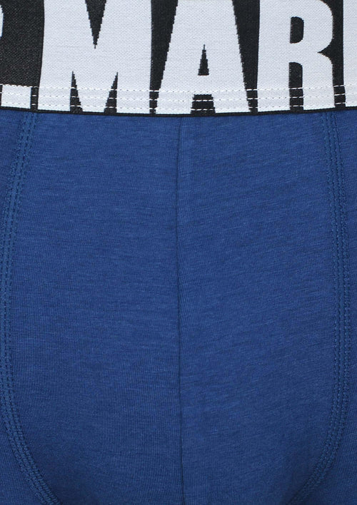 Bokserki męskie Marilyn Letters Boxer z logowaną gumą, niebieskie