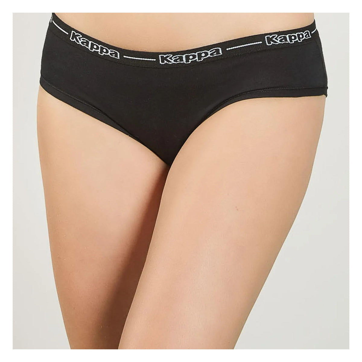 Kappa K2140 sportowe figi damskie czarne z gumą z logo