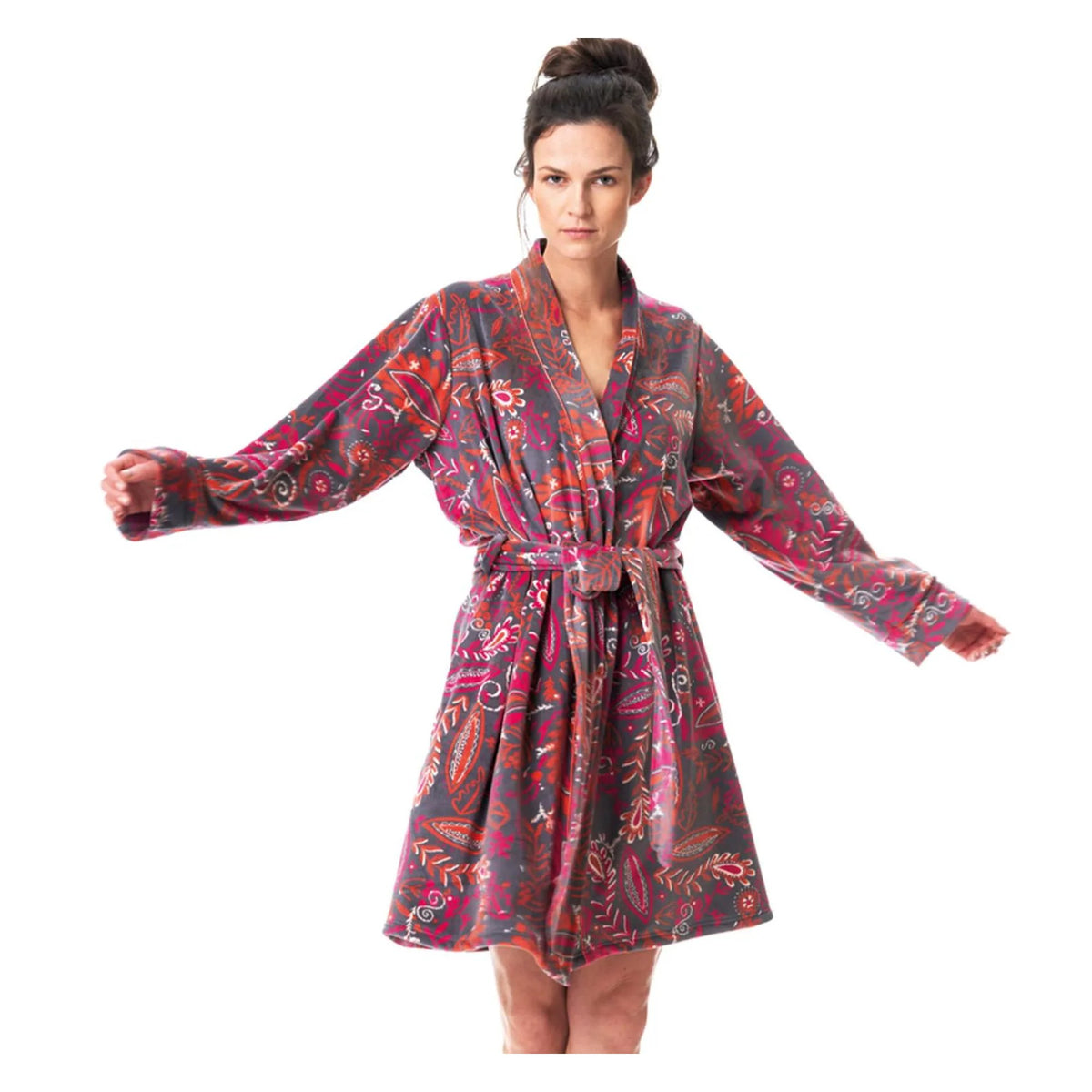 Key LGD 782 szlafrok kimono damski we wzór folkowy