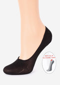 Bawełniane stopki damskie z silikonem Cotton Anti-Slip Black Marilyn, czarne