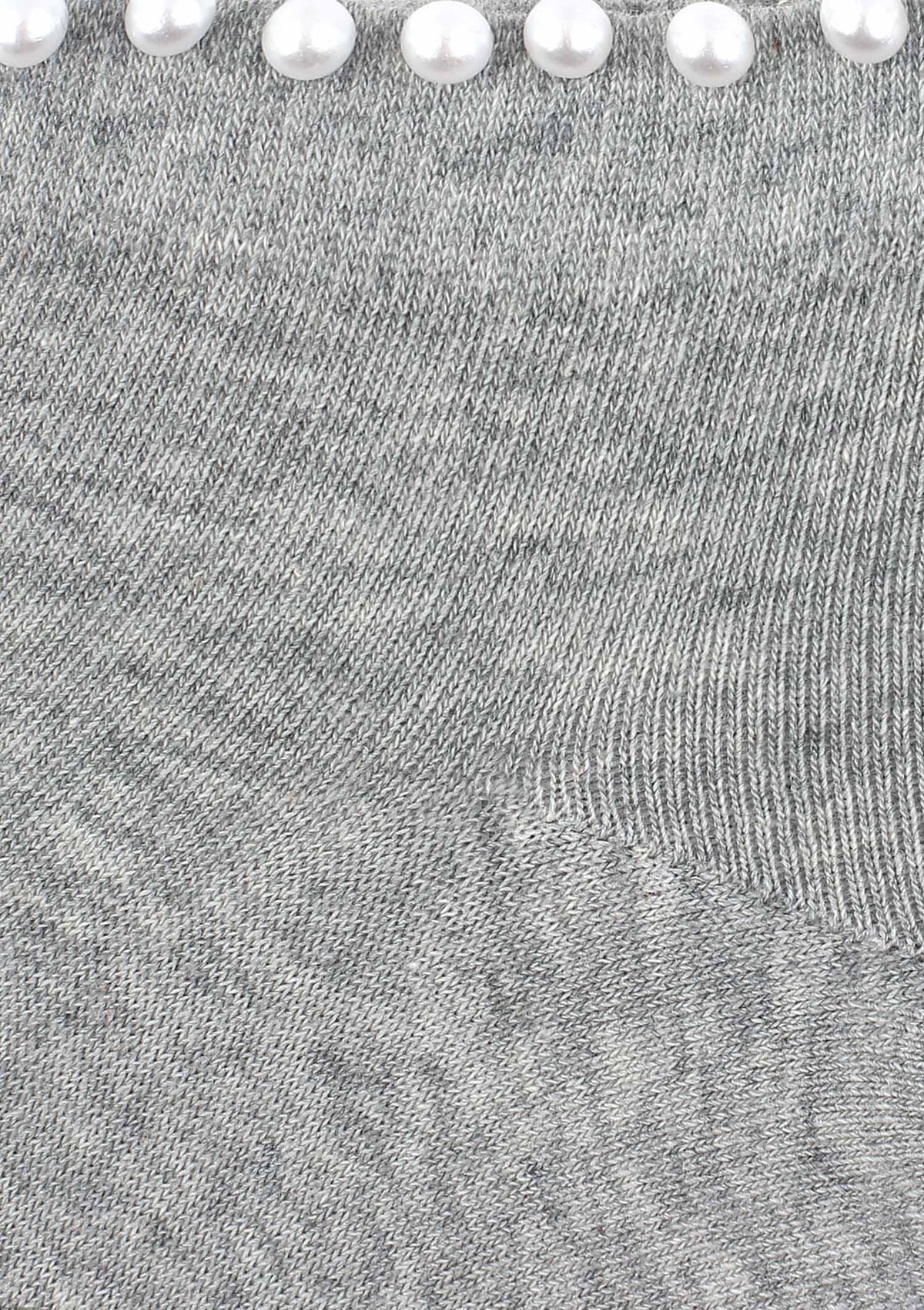 Bawełniane stopki damskie Marilyn Cotton Posh Pearls z perełkami na ściągaczu