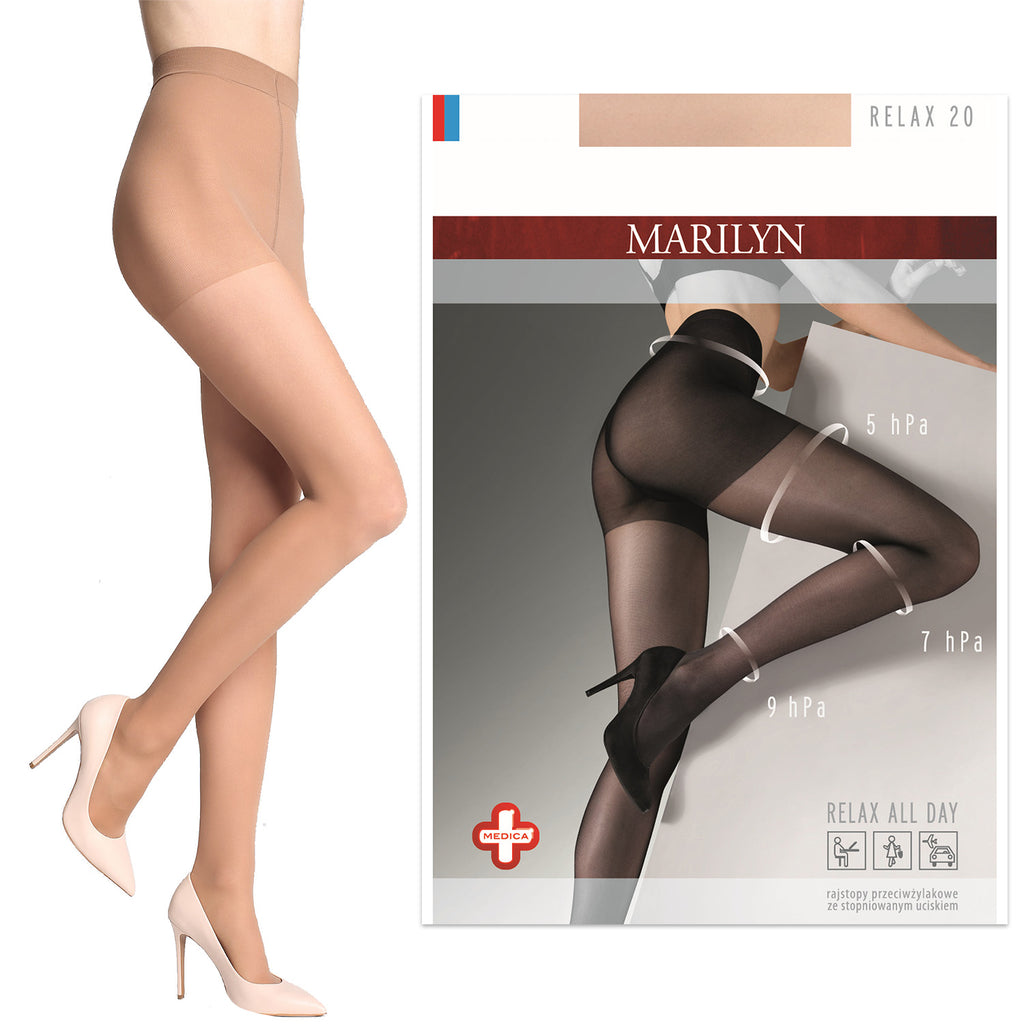 Rajstopy przeciwżylakowe Marilyn Relax 20 XL – profilaktyczne, półmatowe, większe rozmiary