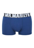 Bokserki męskie Marilyn Letters Boxer z logowaną gumą, niebieskie