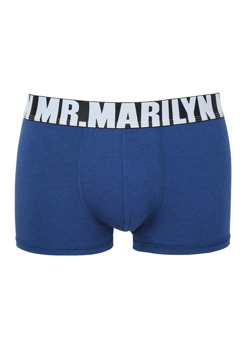 Bokserki męskie Marilyn Letters Boxer z logowaną gumą, niebieskie