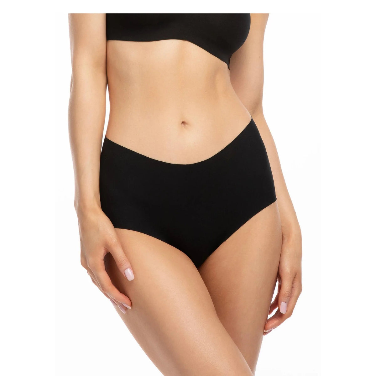 Bezszwowe figi Infinity boyshorts maxi Julimex czarne, wysoki stan