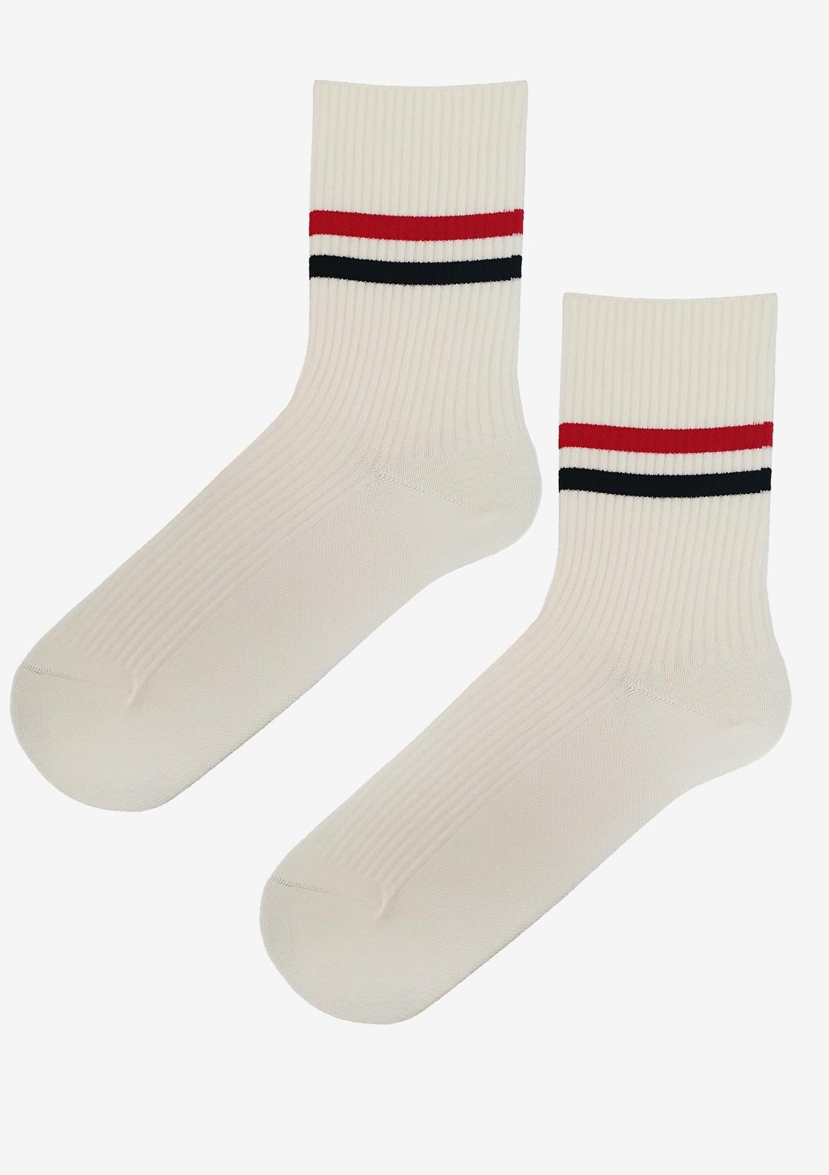 Skarpetki damskie z wiskozą Marilyn Striped Stripe, sportowy styl, off white