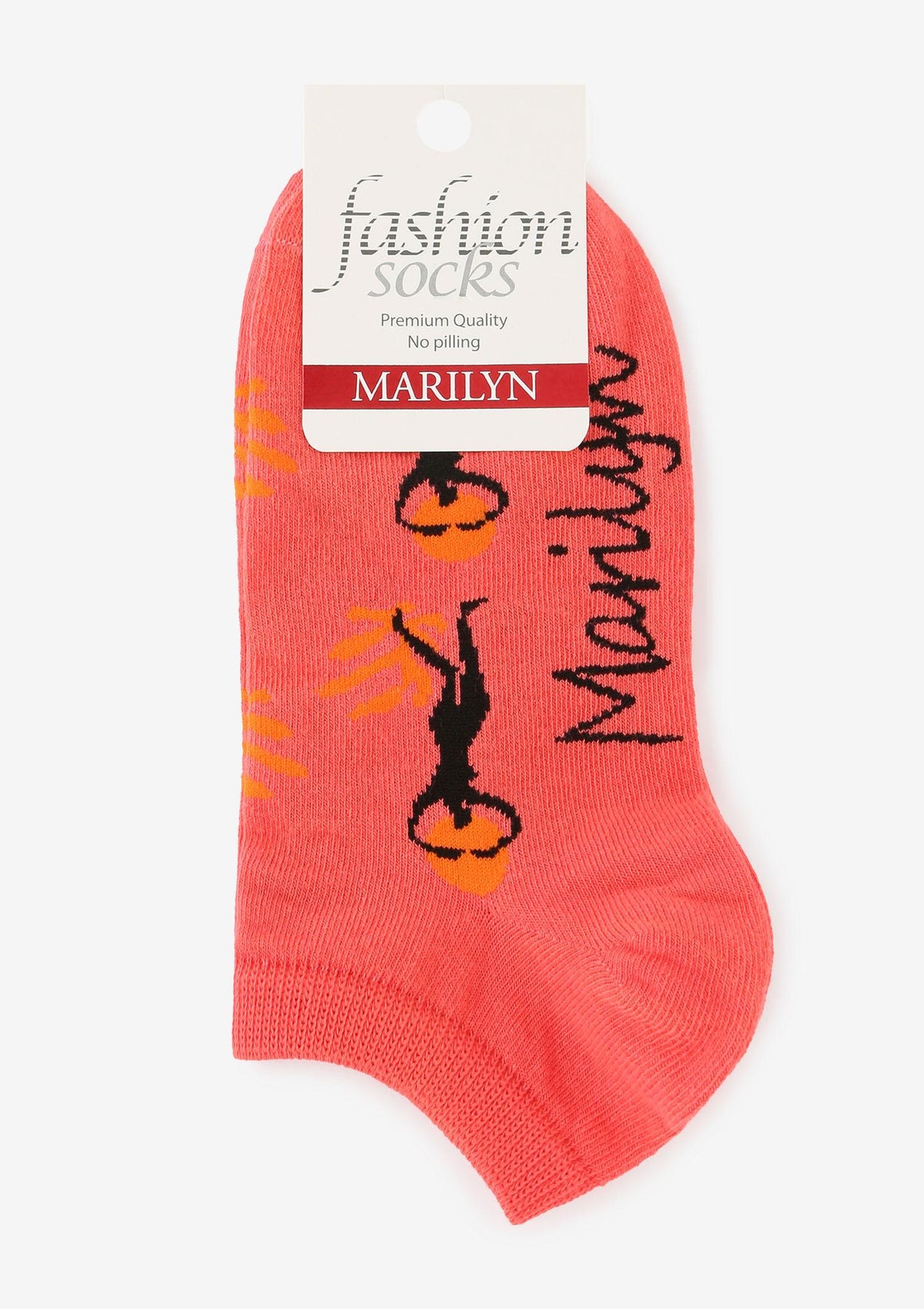 Stopki damskie koralowe z taneczną grafiką Marilyn Summer Dance