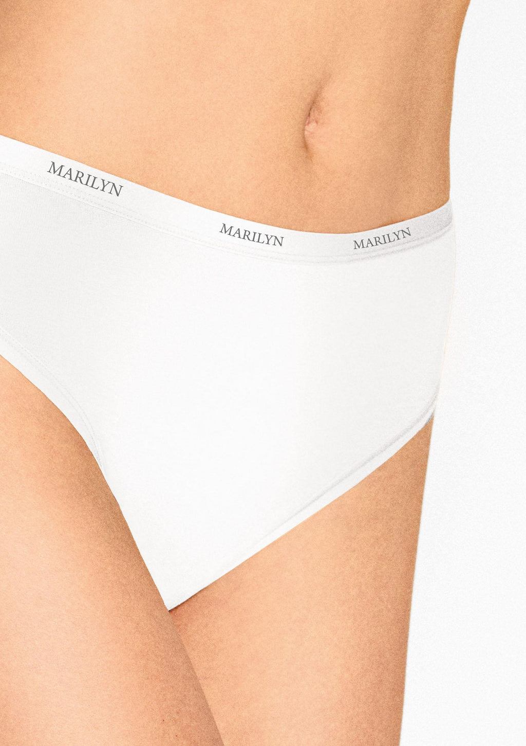 Figi damskie brazyliany Marilyn Julia z bawełny organicznej i włókna bambusowego, białe