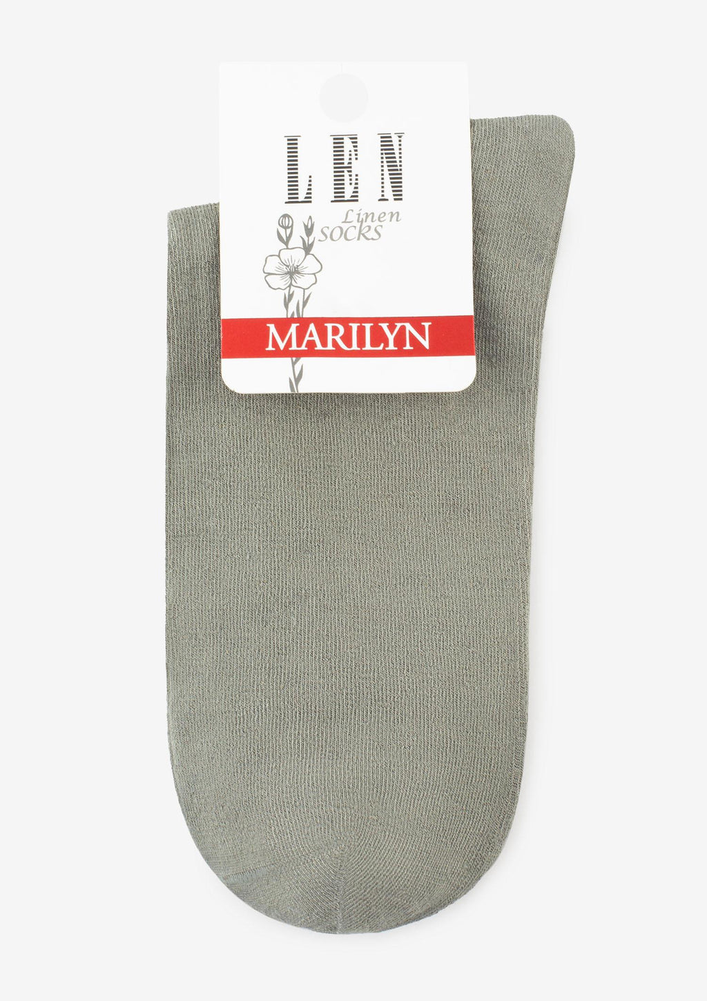 Skarpetki damskie klasyczne z wiskozy i lnu Len Line Socks Marilyn, oliwkowe
