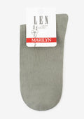 Skarpetki damskie klasyczne z wiskozy i lnu Len Line Socks Marilyn, oliwkowe