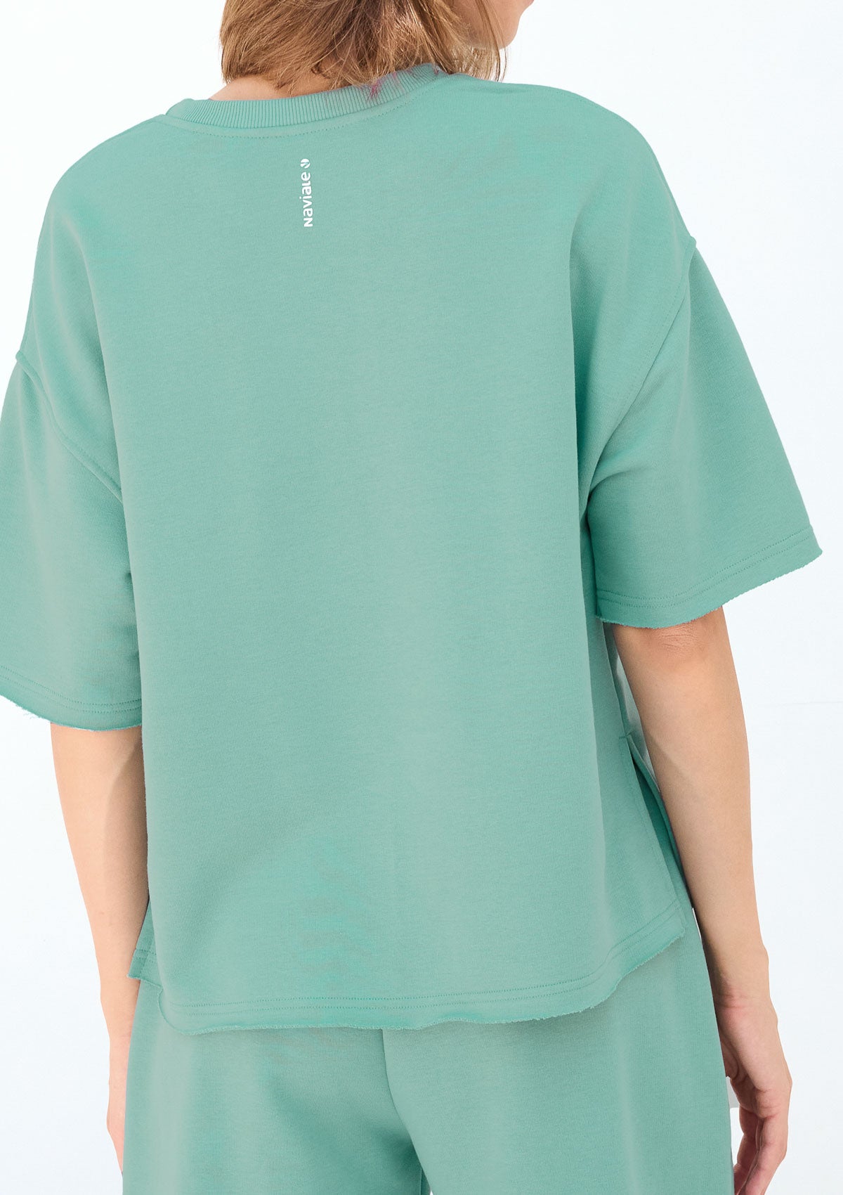 T-shirt damski bawełniany luźny Malibu LH322-04 Naviale miętowy