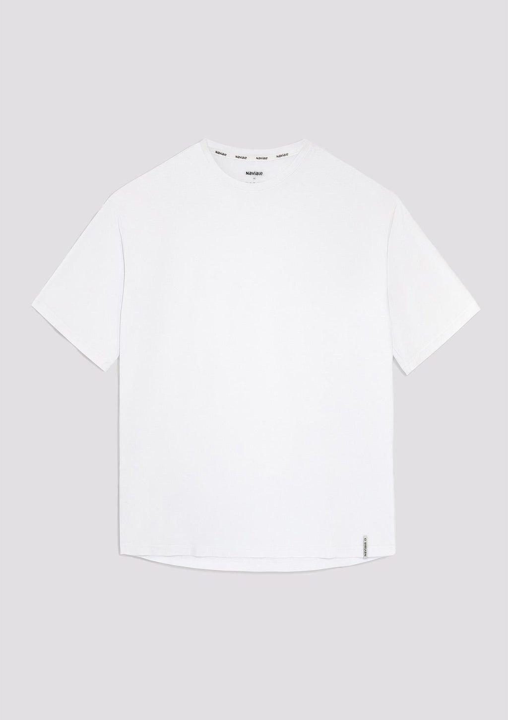 T-shirt unisex oversize Naviale Delta z bawełny czesanej, biały