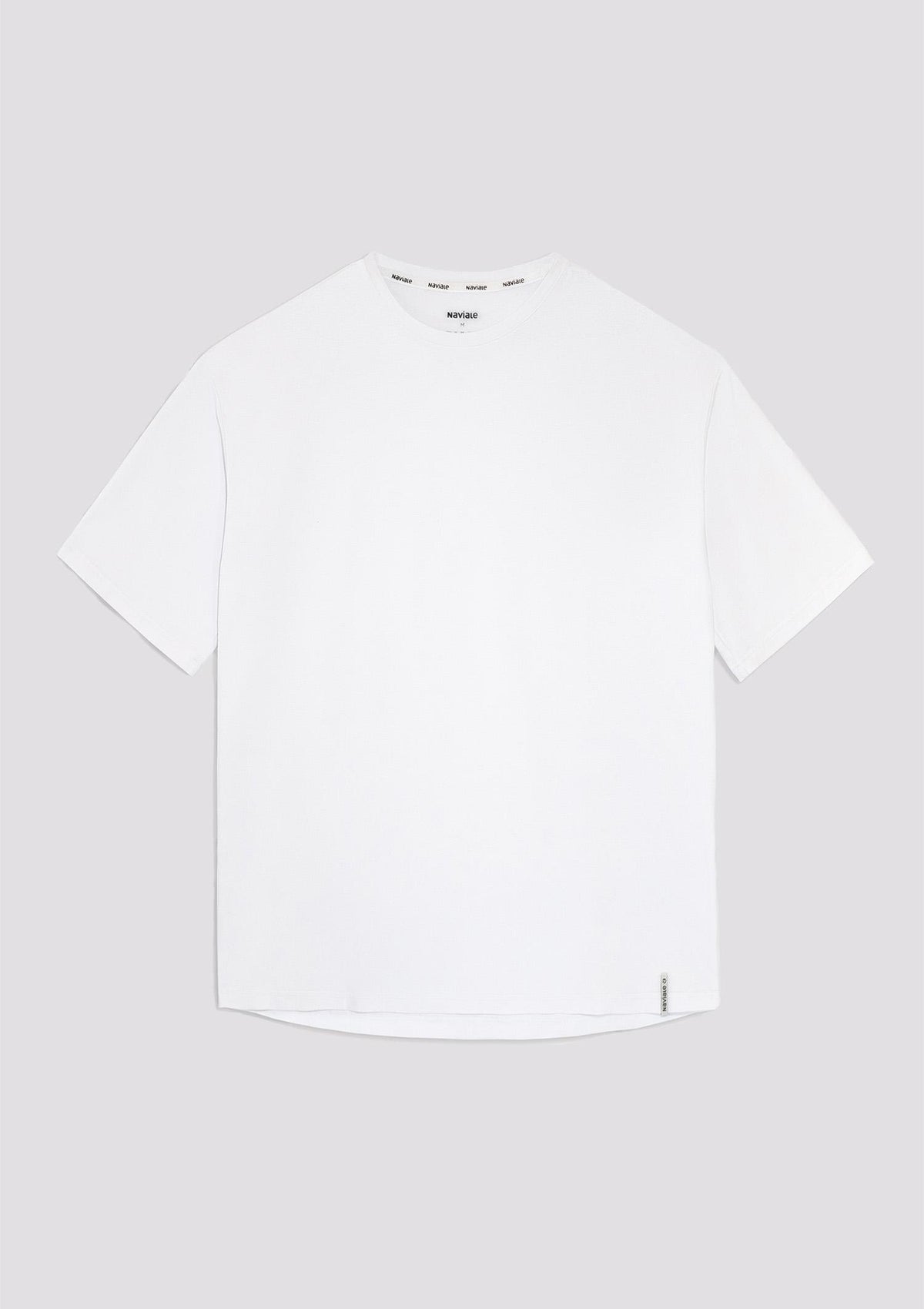 T-shirt unisex oversize Naviale Delta z bawełny czesanej, biały