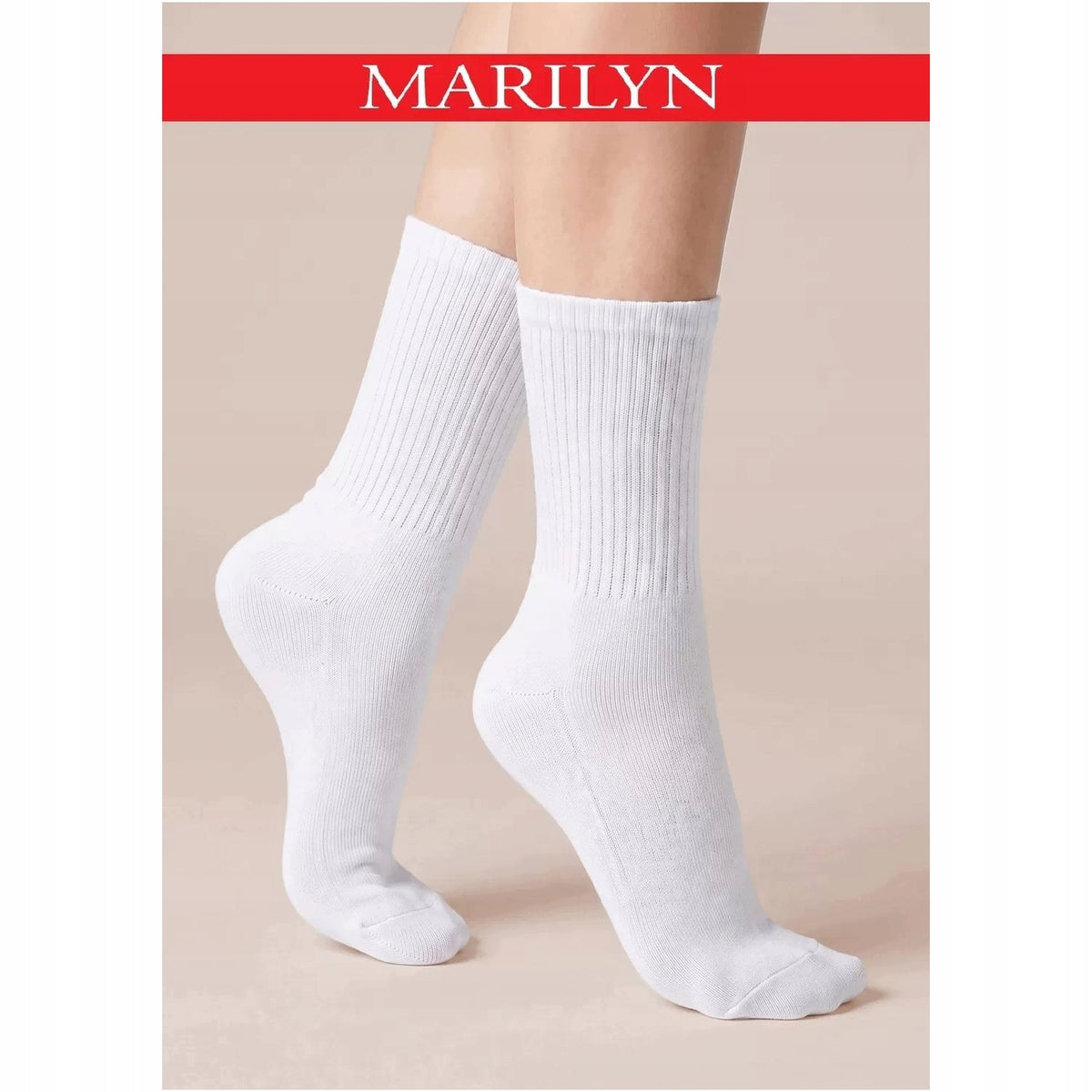 Skarpetki sportowe bawełniane unisex 4Run Sport Marilyn, kolor biały