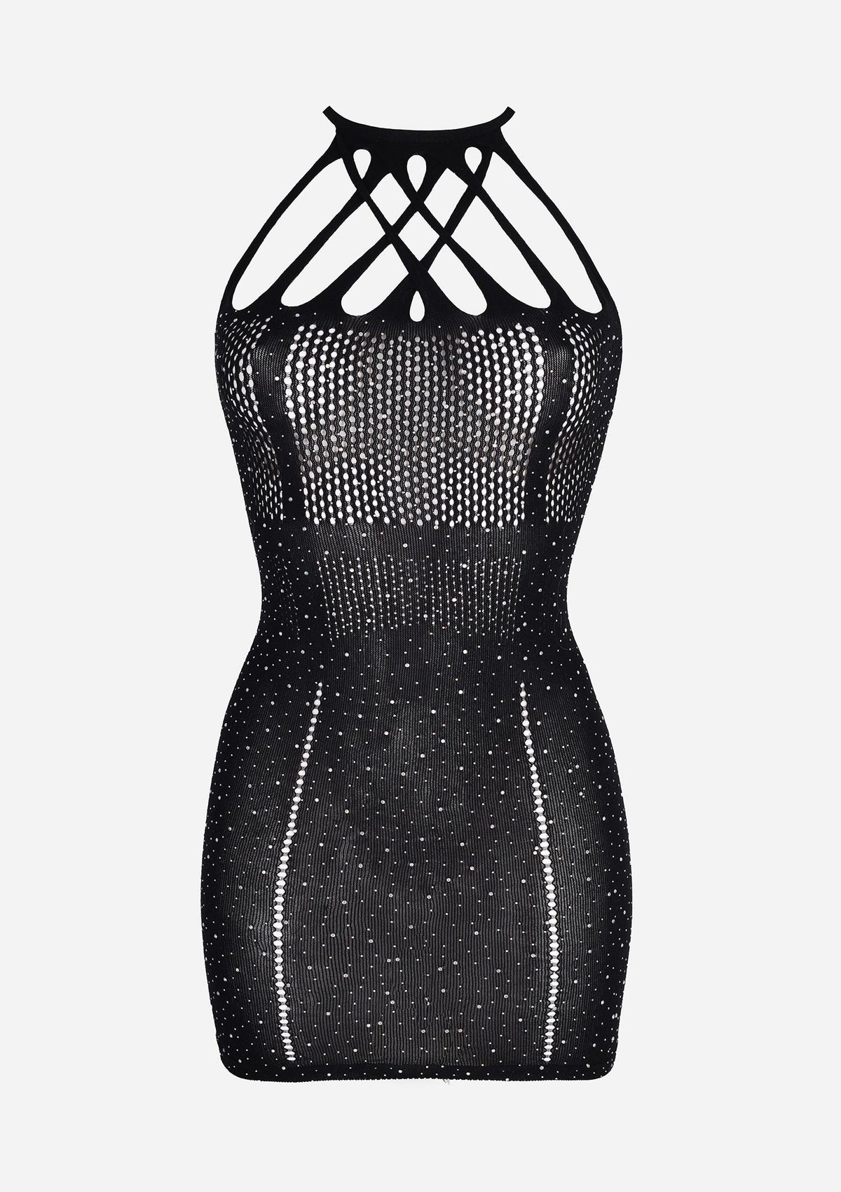 Sukienka erotyczna z siateczki ozdobiona diamencikami Hot Marilyn H17