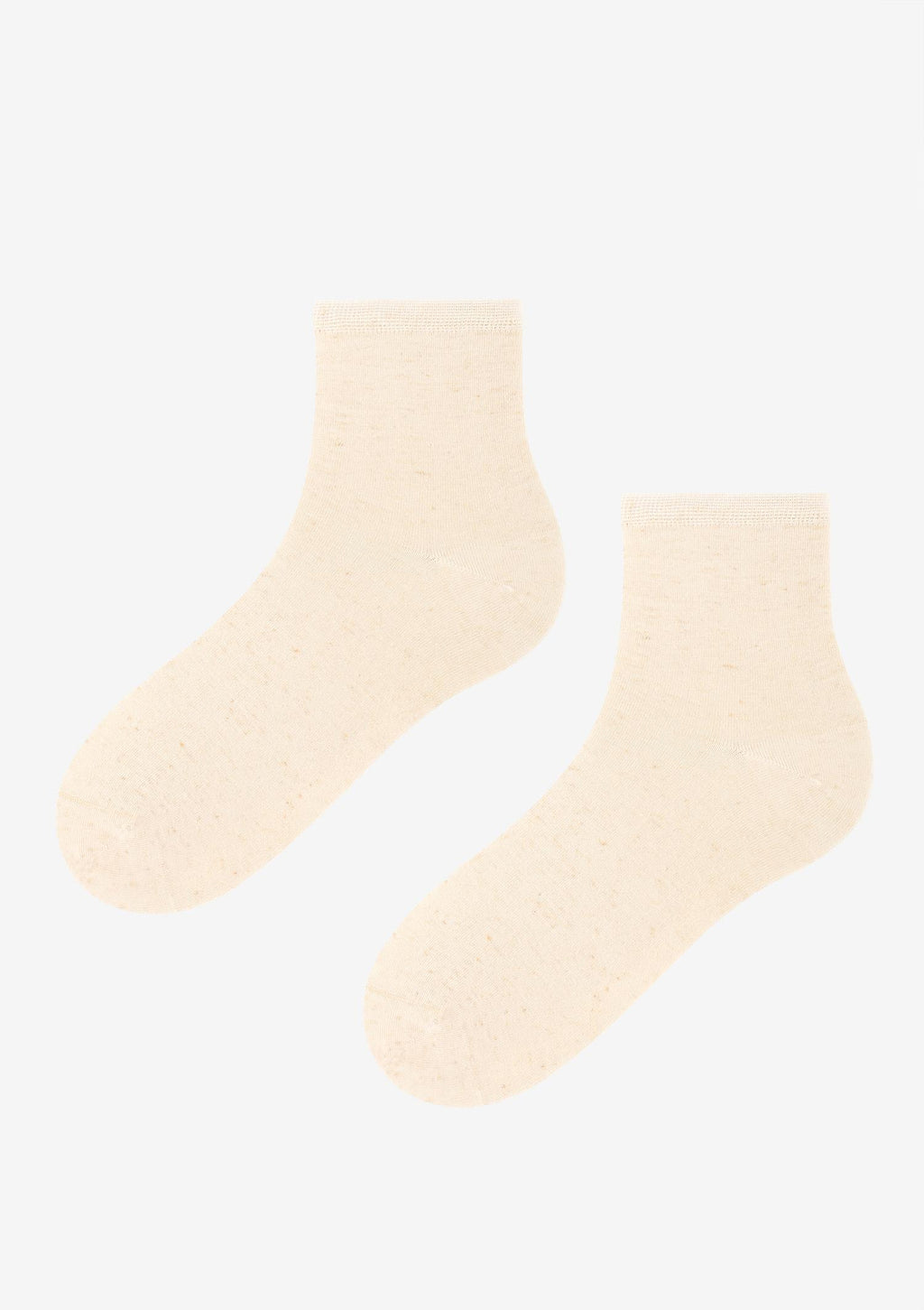 Skarpetki damskie klasyczne z wiskozy i lnu Len Line Socks Marilyn, kremowe