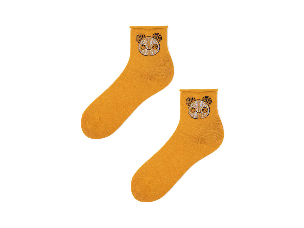 Skarpetki damskie Marilyn Cotton Smile Panda z błyszczącą pandą