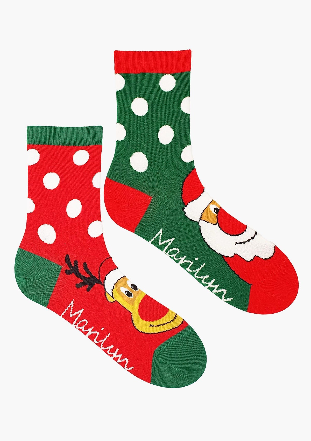 Skarpetki męskie nie do pary Marilyn Christmass Team z Mikołajem i reniferem