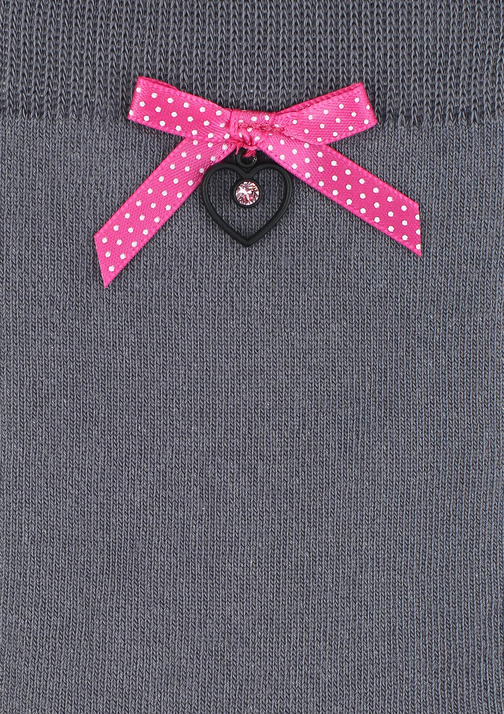Gładkie skarpetki damskie Marilyn SL Ribbon Heart z kokardką i serduszkiem