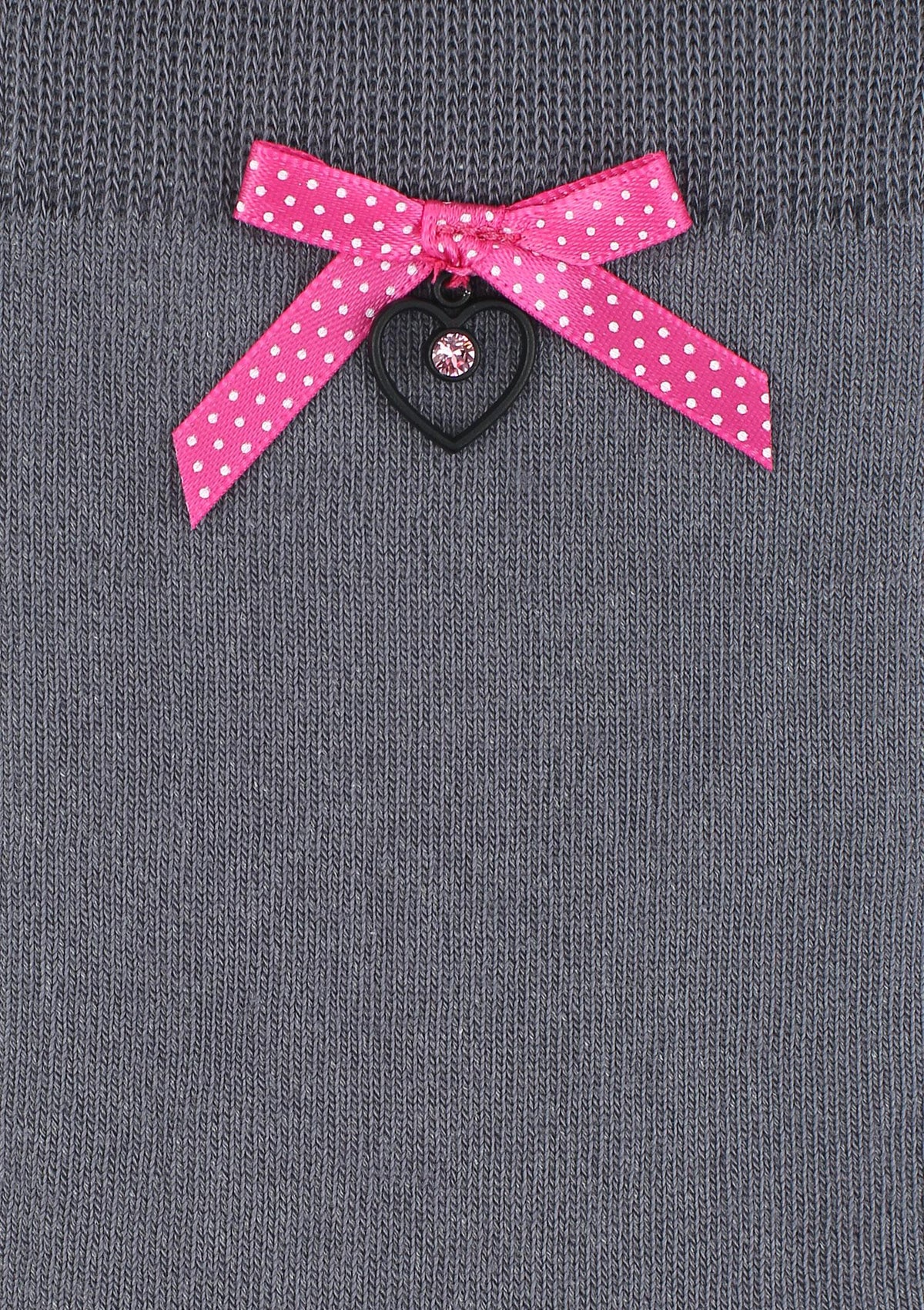 Gładkie skarpetki damskie Marilyn SL Ribbon Heart z kokardką i serduszkiem