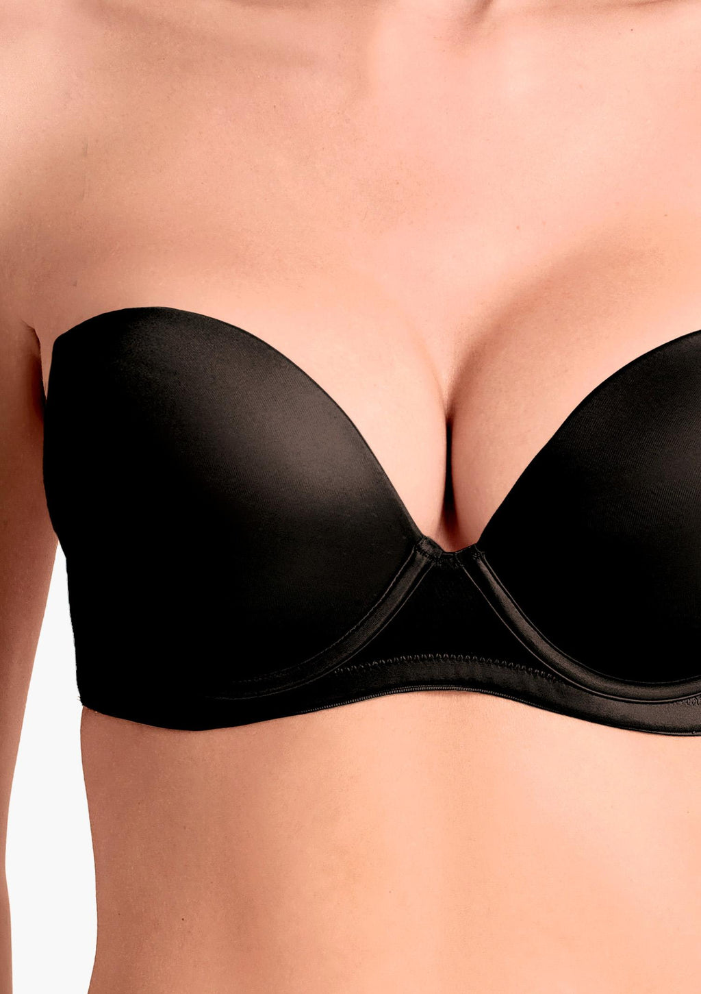 Biustonosz bandeau super push-up Lormar 027L Extra Duble z fiszbinami, mikrofibra