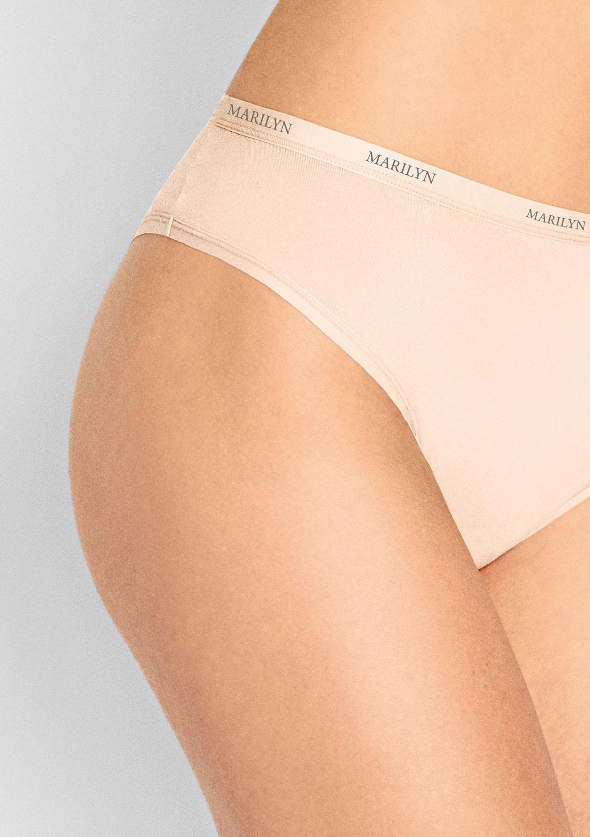 Figi damskie brazyliany Marilyn Julia z bawełny organicznej i włókna bambusowego, kremowe