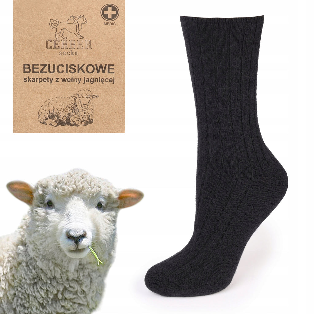 Zestaw dla mamy na zimę 2 pary skarpet merino bezuciskowych