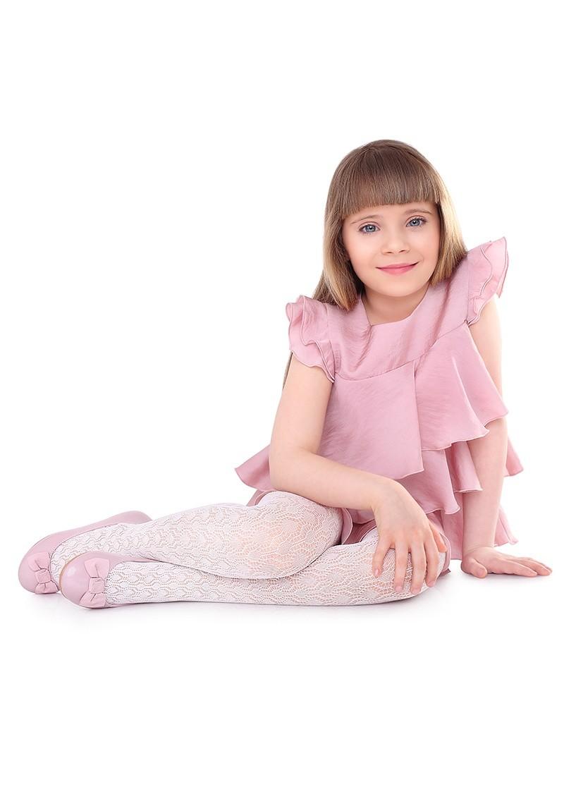 Ażurowe rajstopy dziecięce Cindy 274 Marilyn, żakardowe, 30 den