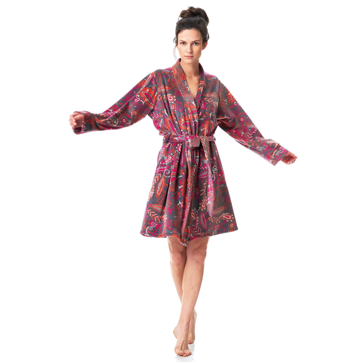 Key LGD 782 szlafrok kimono damski we wzór folkowy