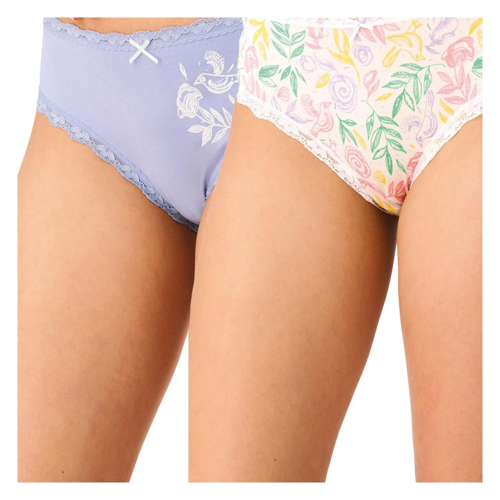 Figi midi bikini Key LPC 576 z wiskozy z koronką, 2 pary