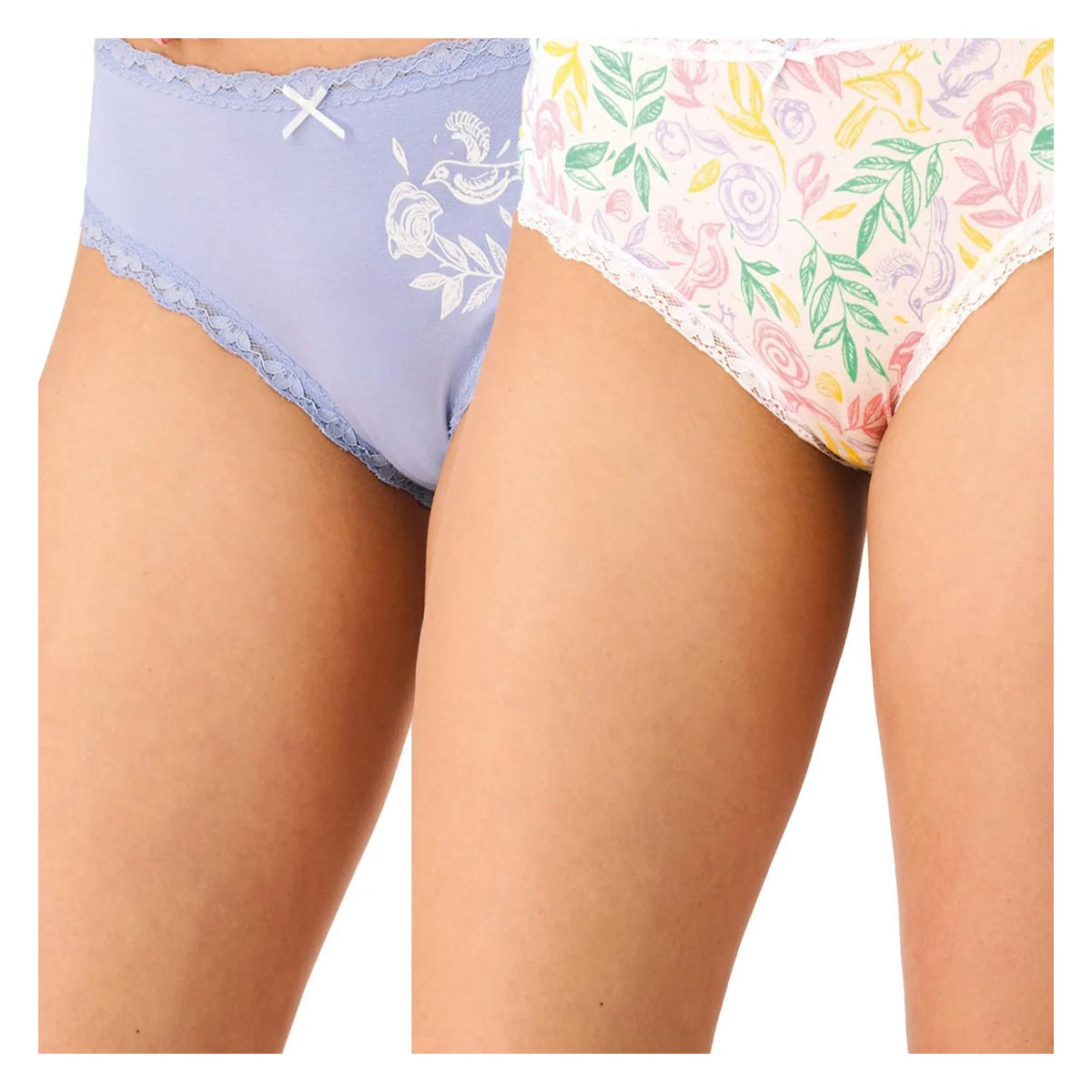 Figi midi bikini Key LPC 576 z wiskozy z koronką, 2 pary