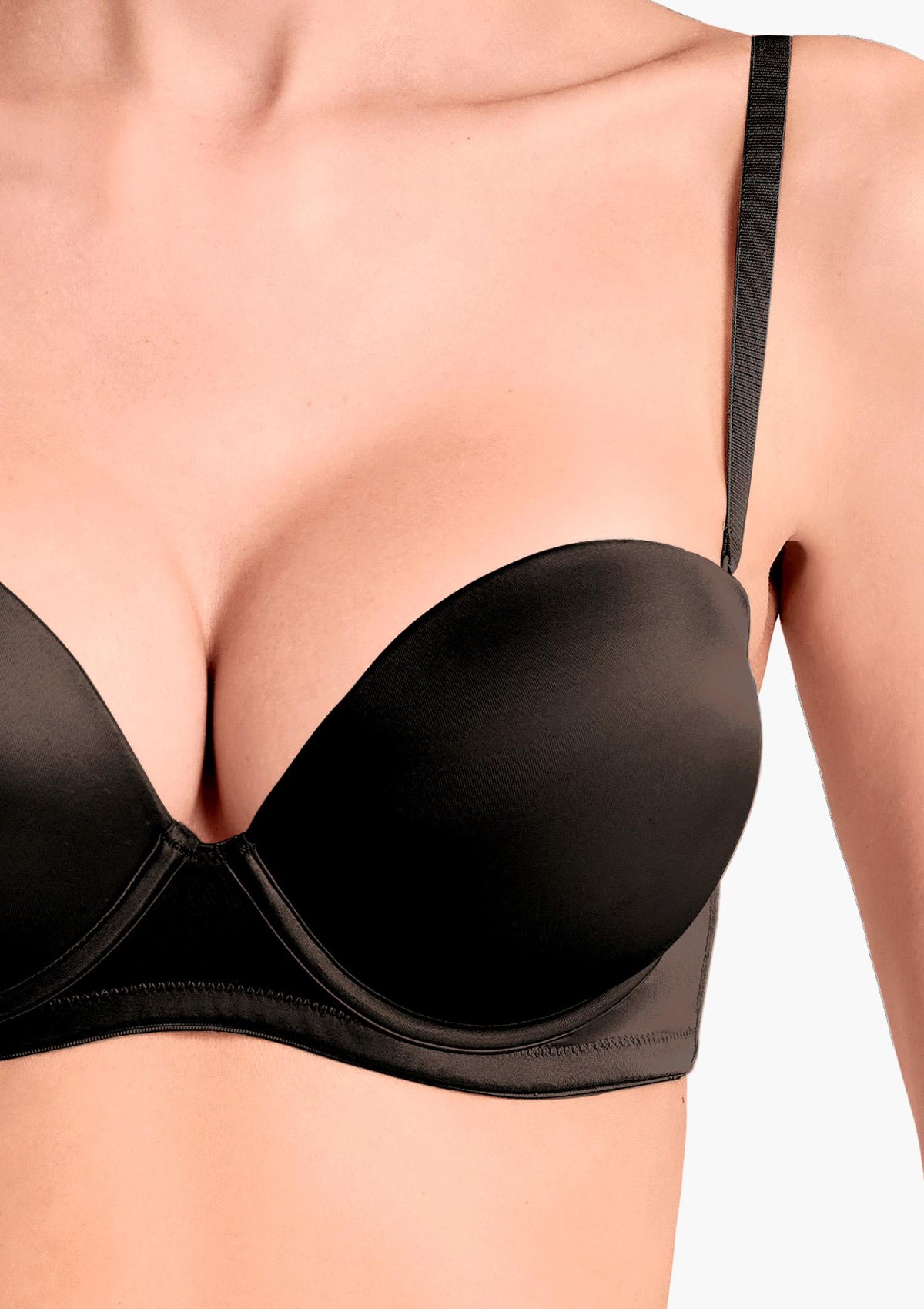 Biustonosz bandeau super push-up Lormar 027L Extra Duble z fiszbinami, mikrofibra