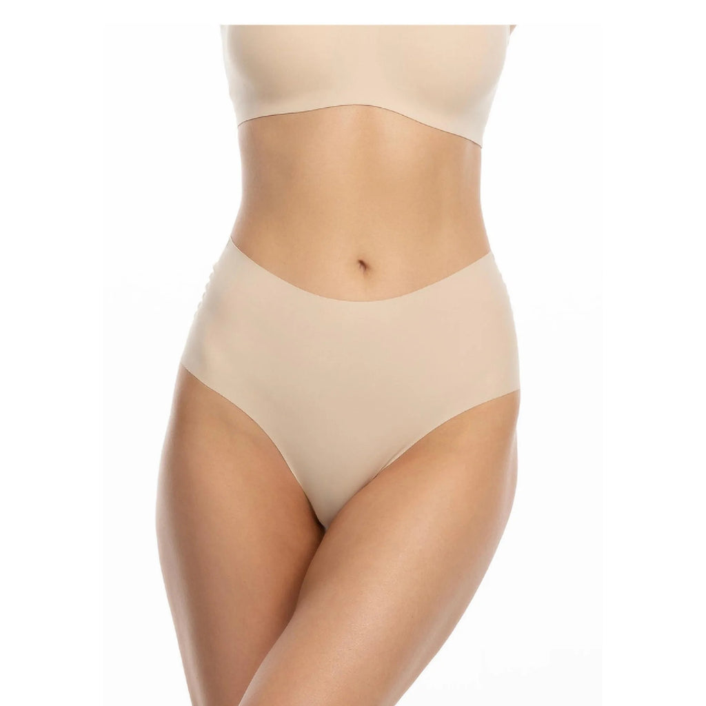Julimex Infinity boyshorts maxi beżowe, wysokie figi bezszwowe