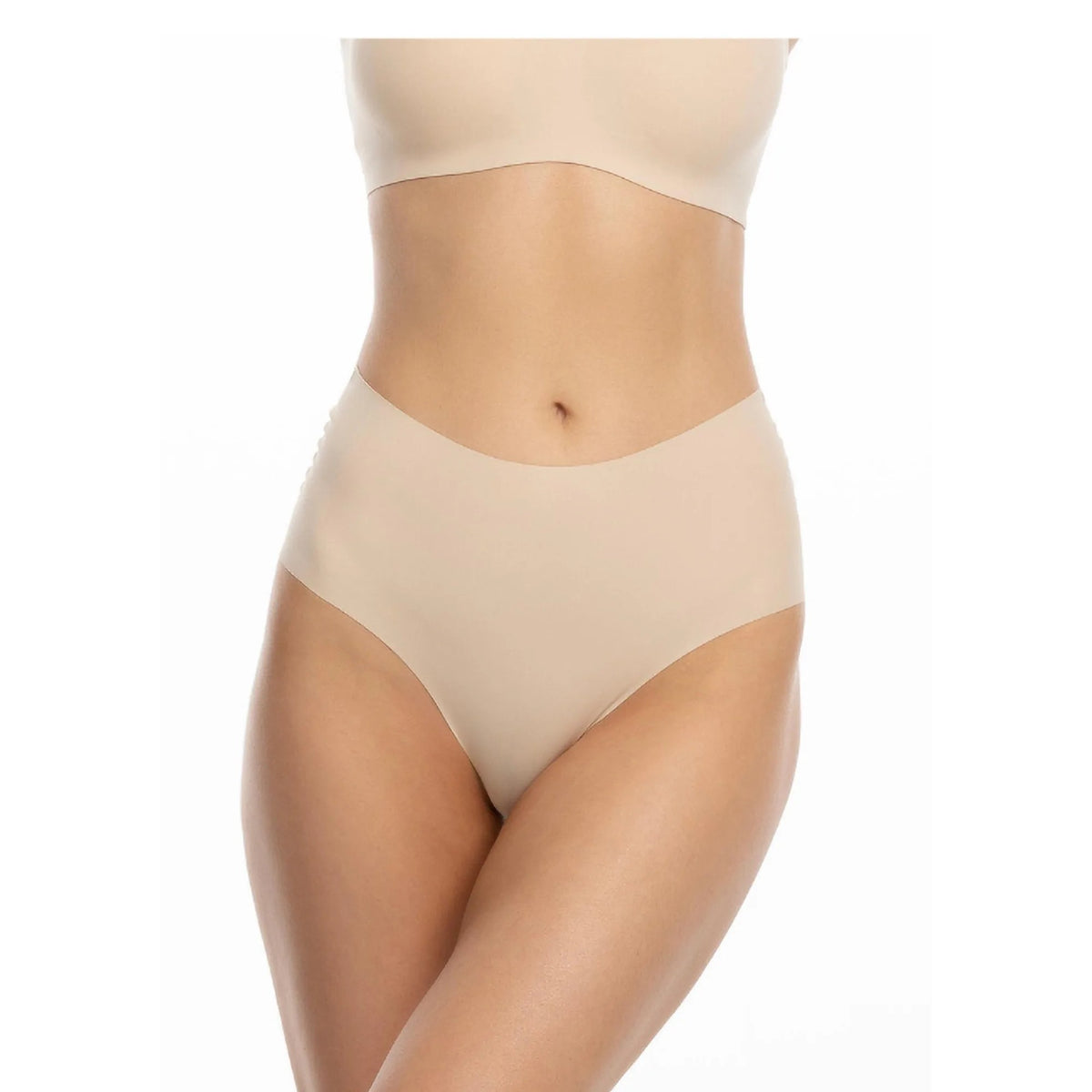 Julimex Infinity boyshorts maxi beżowe, wysokie figi bezszwowe