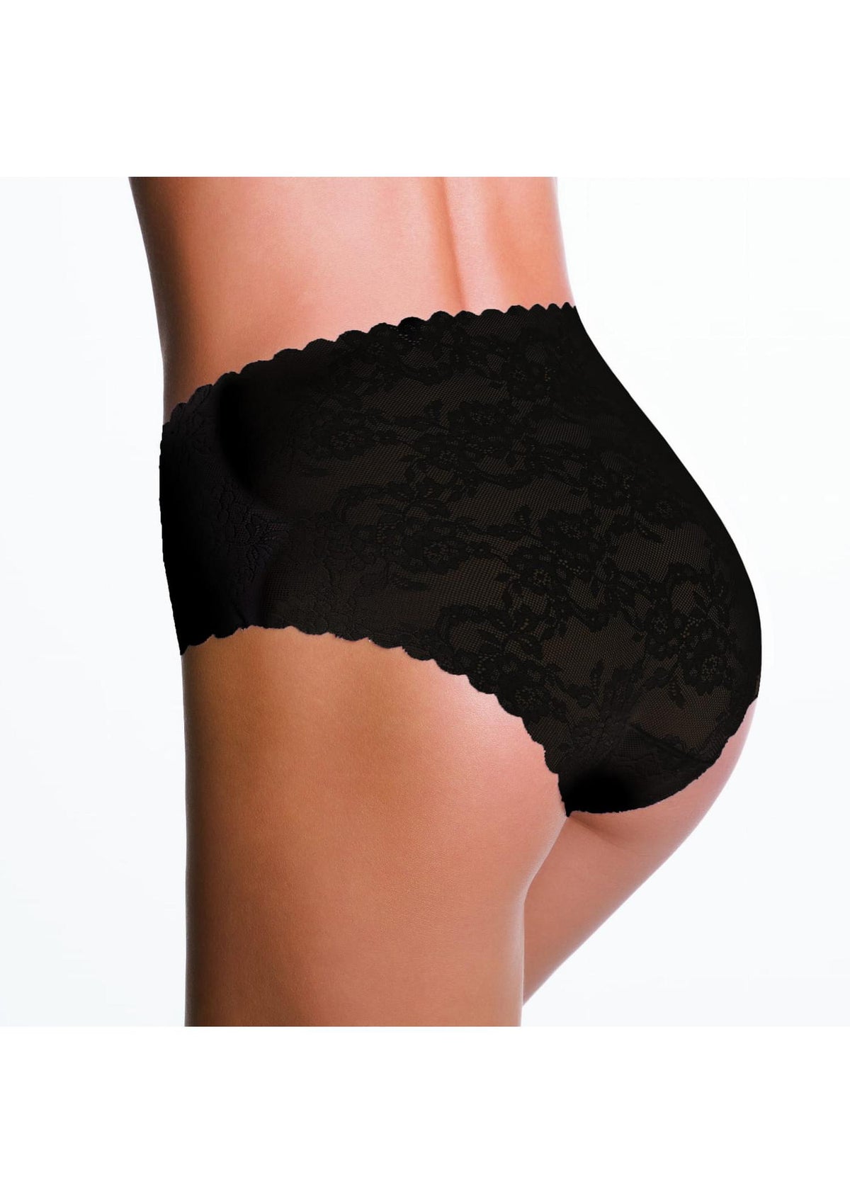Koronkowe figi damskie z wysokim stanem Julimex Bellie Maxi, Laser-cut