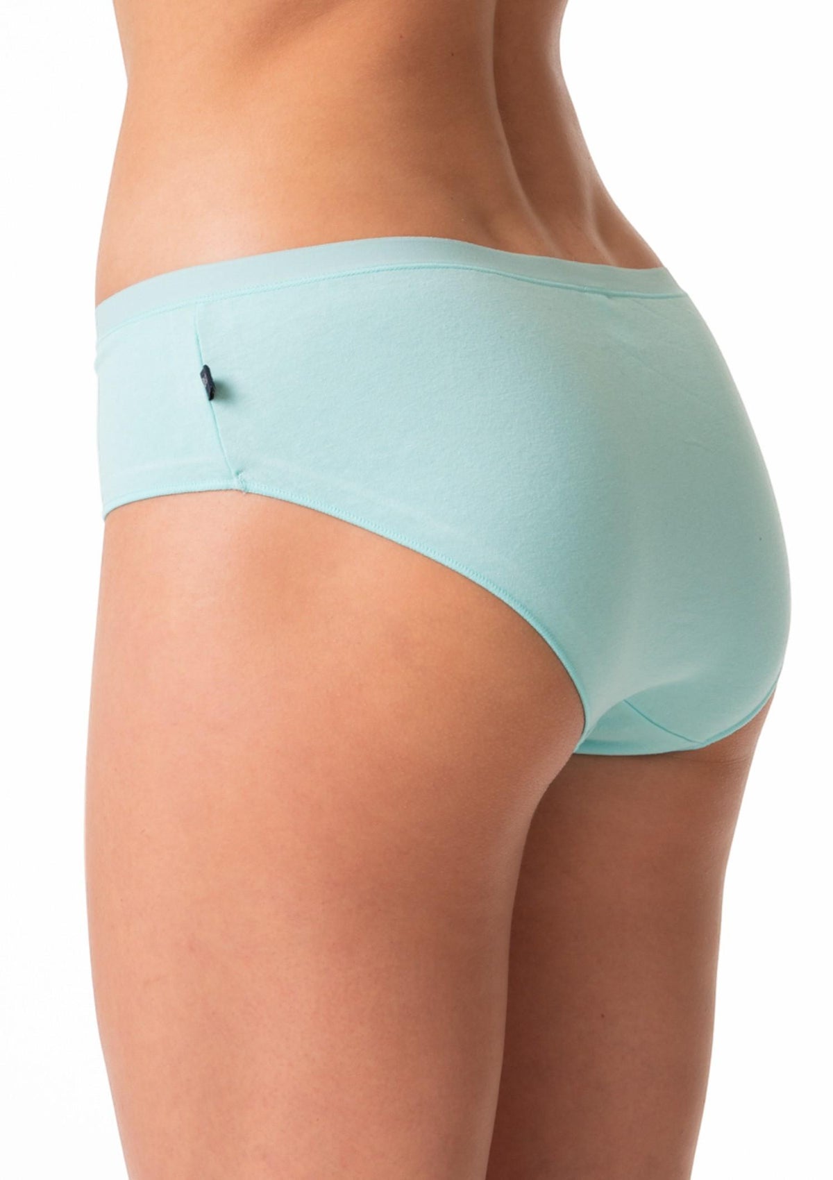 Figi damskie bawełniane Key LPN 506 (2 pack), mini bikini: miętowe w kwiaty i turkusowe z koronką